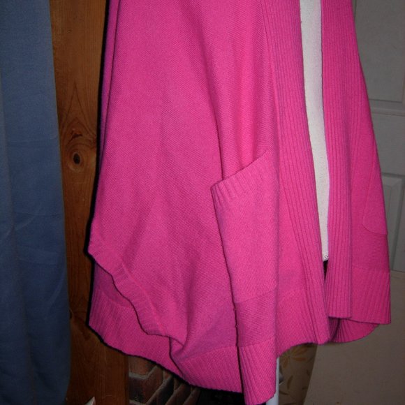 QVC Pink Cashmere Cocoon Open Front Cardigan - Picture 2 of 6